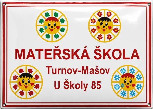 Smaltovaná cedule pro školku se super grafikou Školka 5